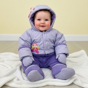 🍼Baby🍼 Vintage Sears Purple One Piece Bodysuit - Size 6m